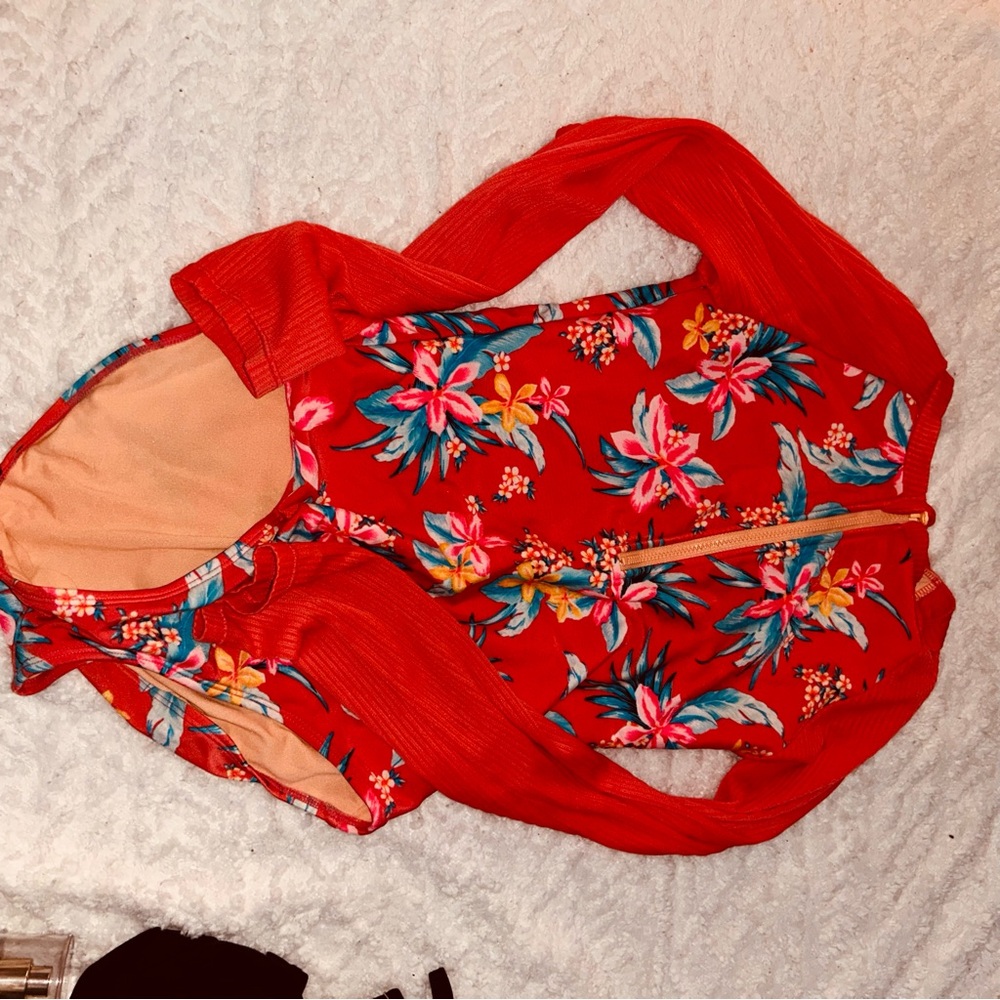 Art Class Red Floral Kids Bodysuit